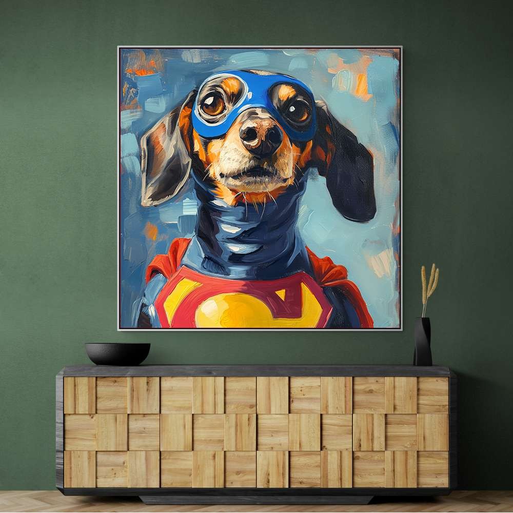 Superman Dachshund Wall Art Superman Dachshund Wall Art