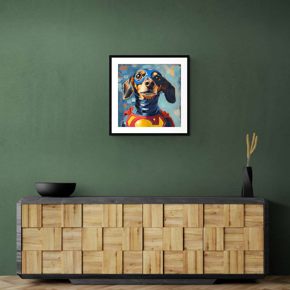 Superman Dachshund Wall Art Superman Dachshund Wall Art