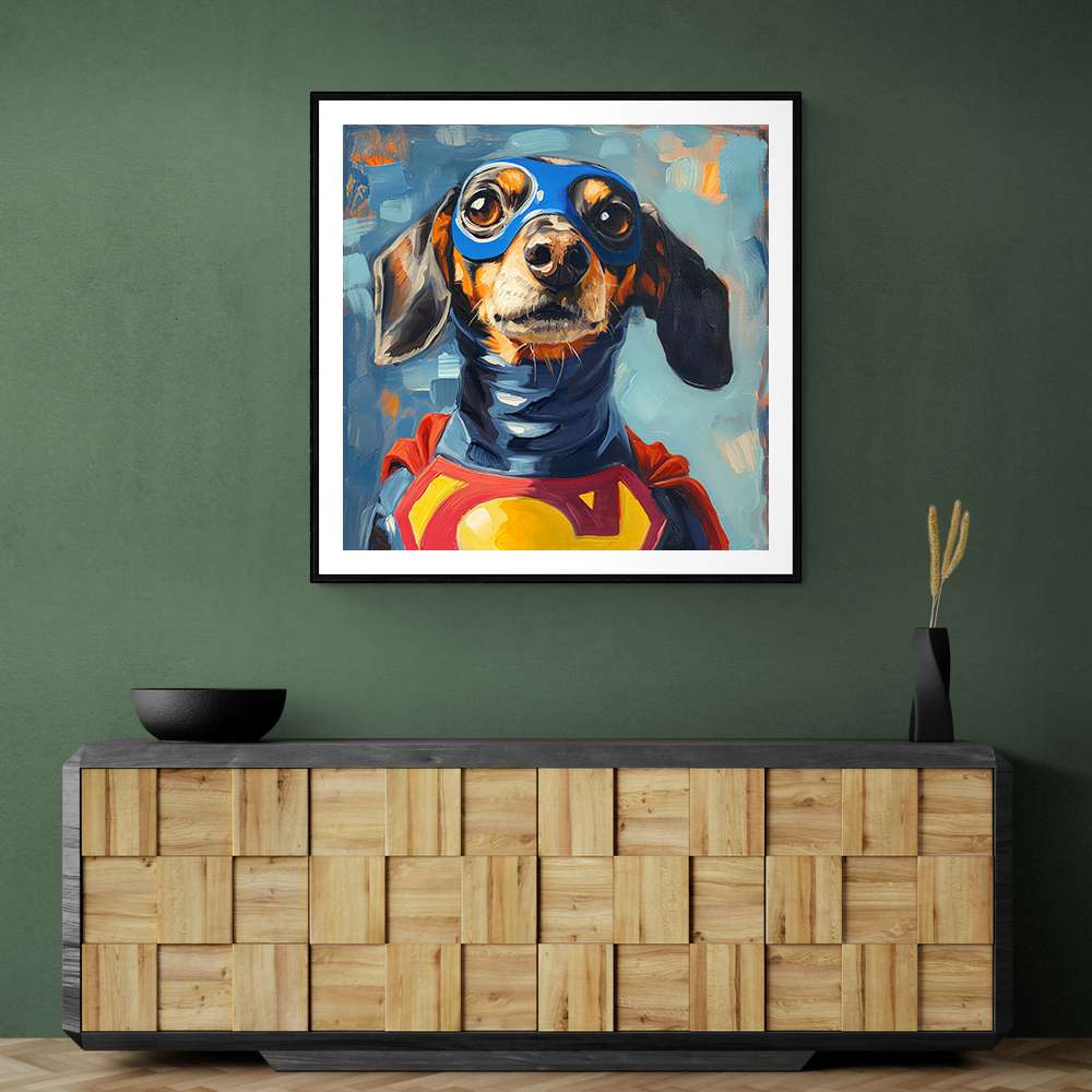 Superman Dachshund Wall Art Superman Dachshund Wall Art