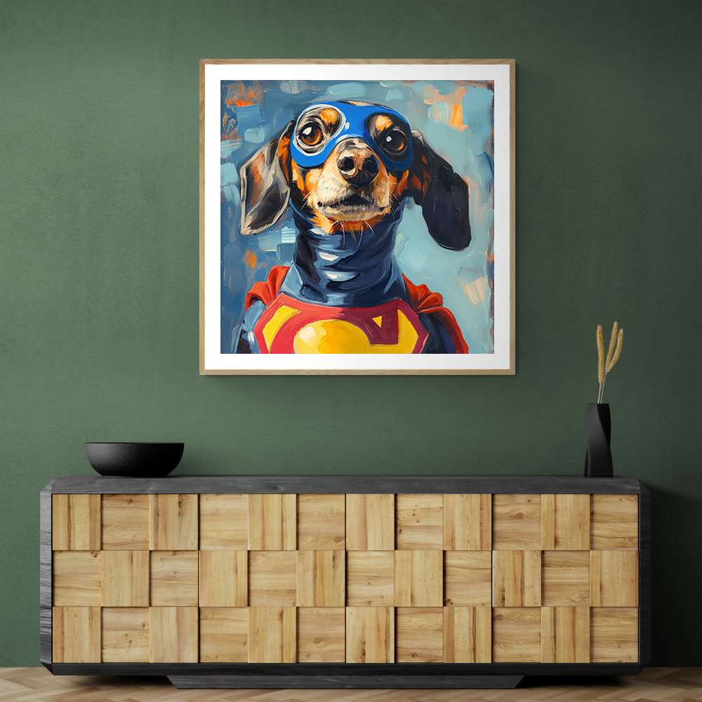 Superman Dachshund Wall Art Superman Dachshund Wall Art