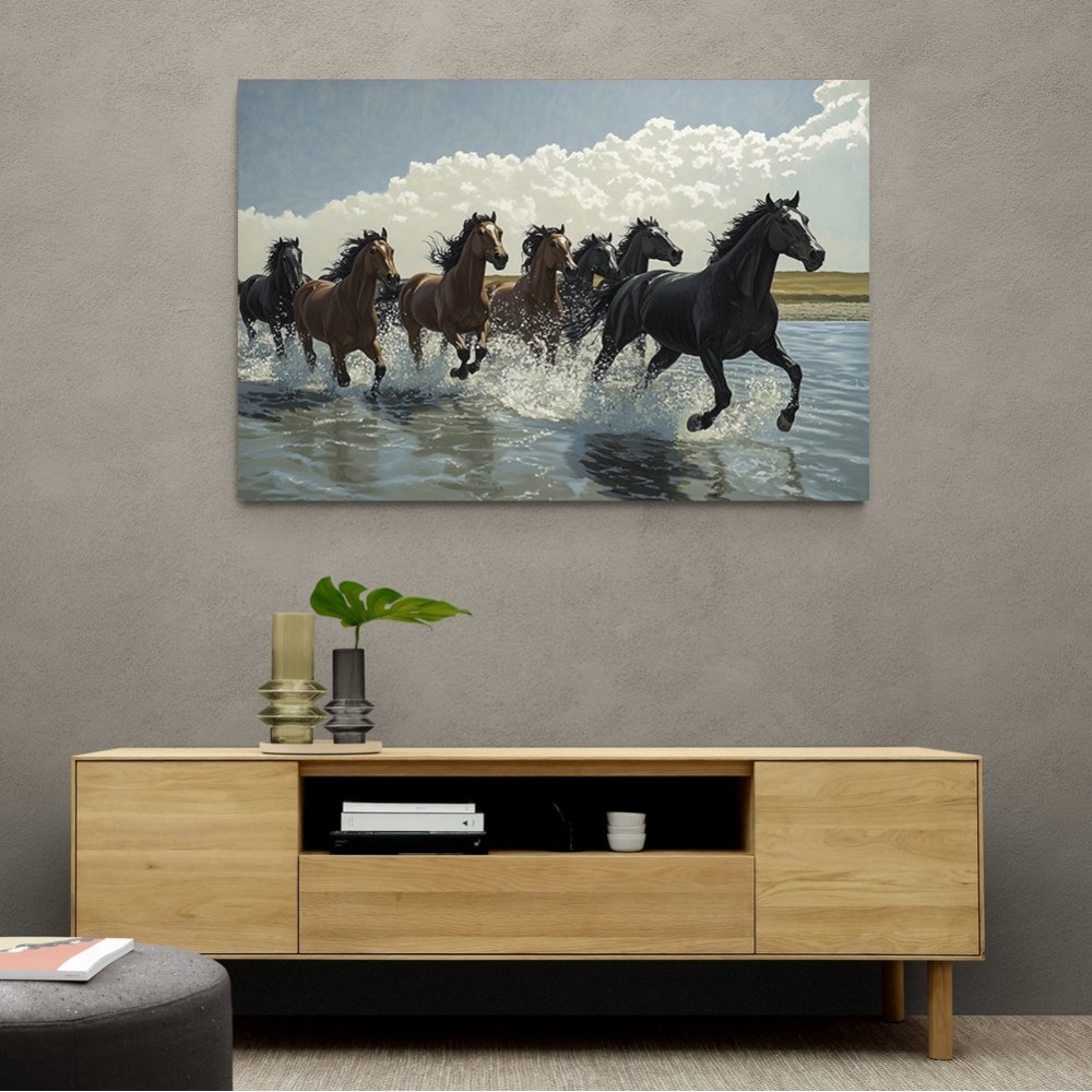 Seven Galloping River Horses Seven Galloping River Horses