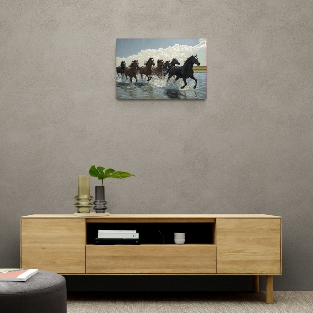 Seven Galloping River Horses Seven Galloping River Horses