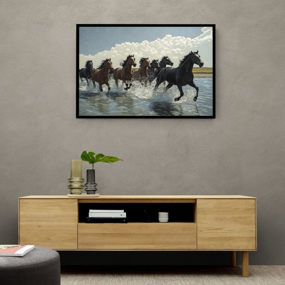 Seven Galloping River Horses Seven Galloping River Horses