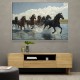 Framed Canvas Size:: Extra Extra Large 150 x 100 cm Seven Galloping River Horses
