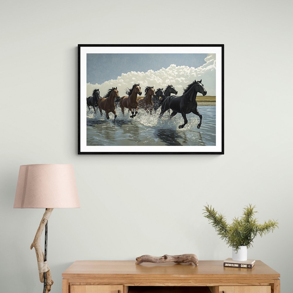 Seven Galloping River Horses Seven Galloping River Horses