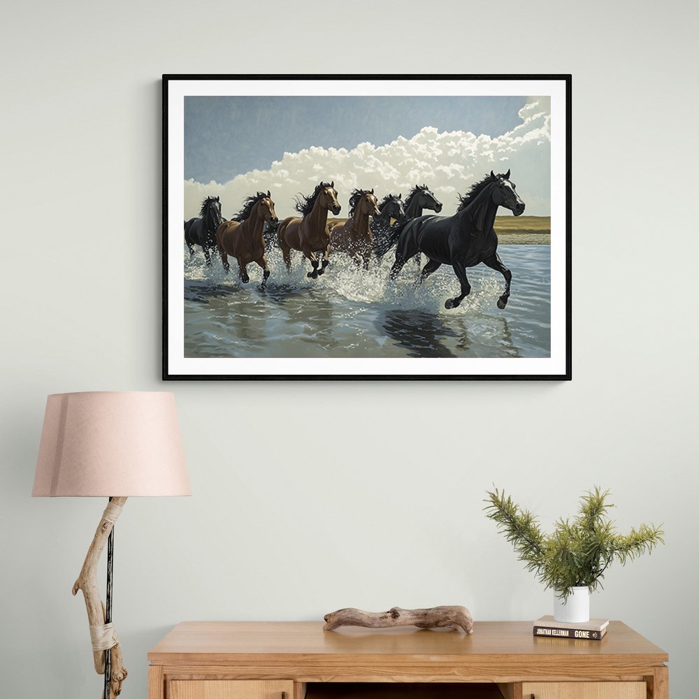 Seven Galloping River Horses Seven Galloping River Horses