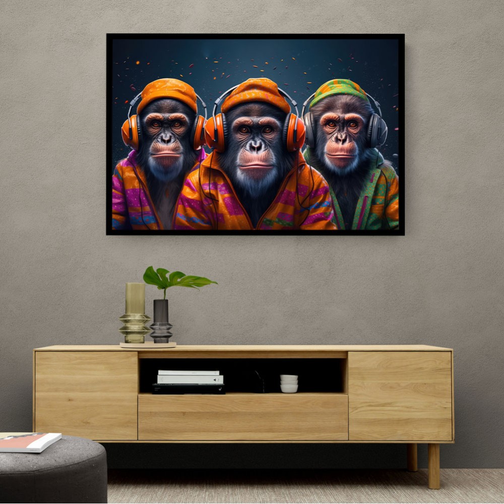 Three Chimps Punk Wall Art