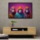 Three Chimps Wearing Headphones Punk Wall Art