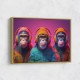 Three Chimps Wearing Headphones Punk Wall Art