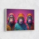 Three Chimps Wearing Headphones Punk Wall Art