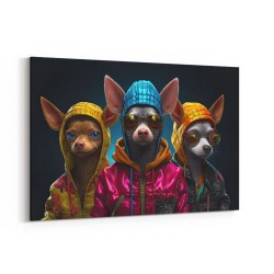 Three Chihuahua Punk Dogs Wall Art