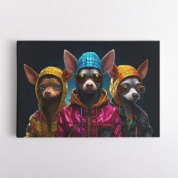Three Chihuahua Punk Dogs Wall Art