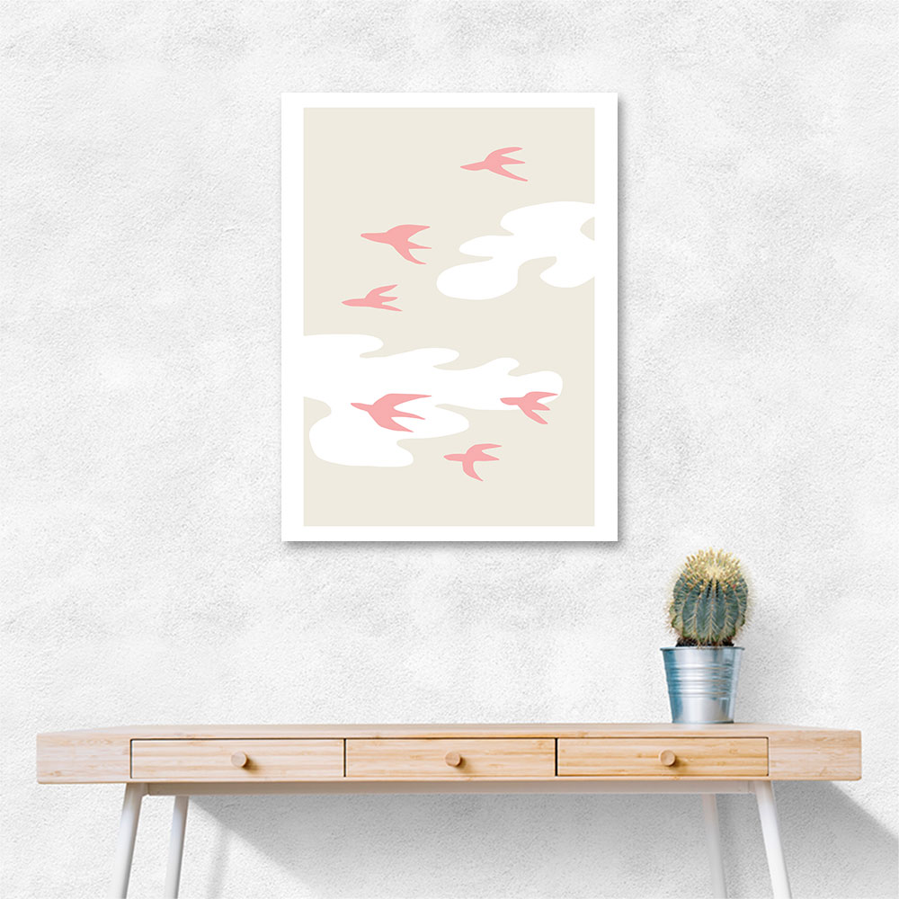 Pink Birds Wall Art