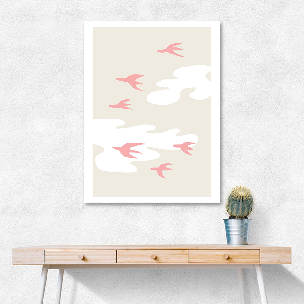 Pink Birds Wall Art