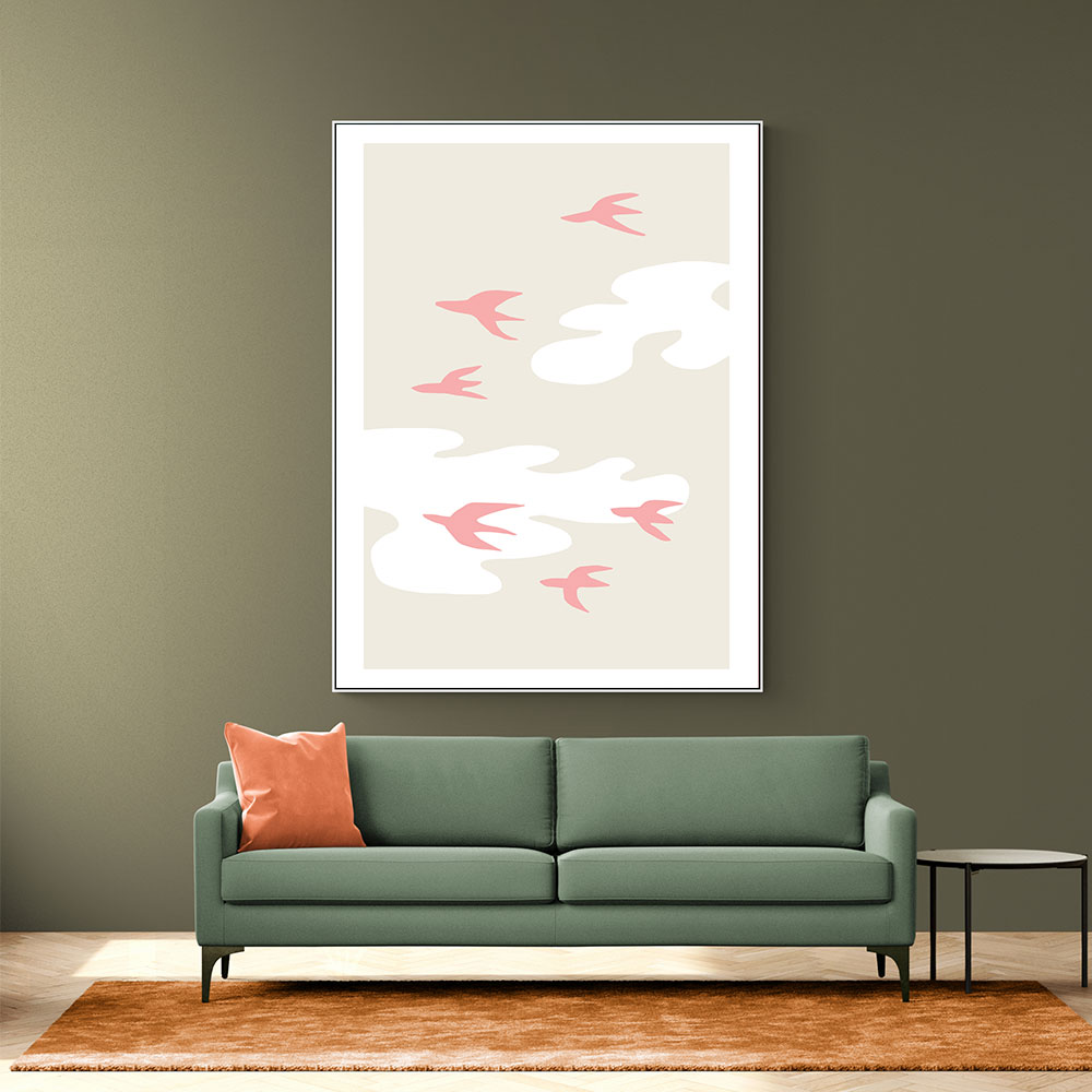 Pink Birds Wall Art