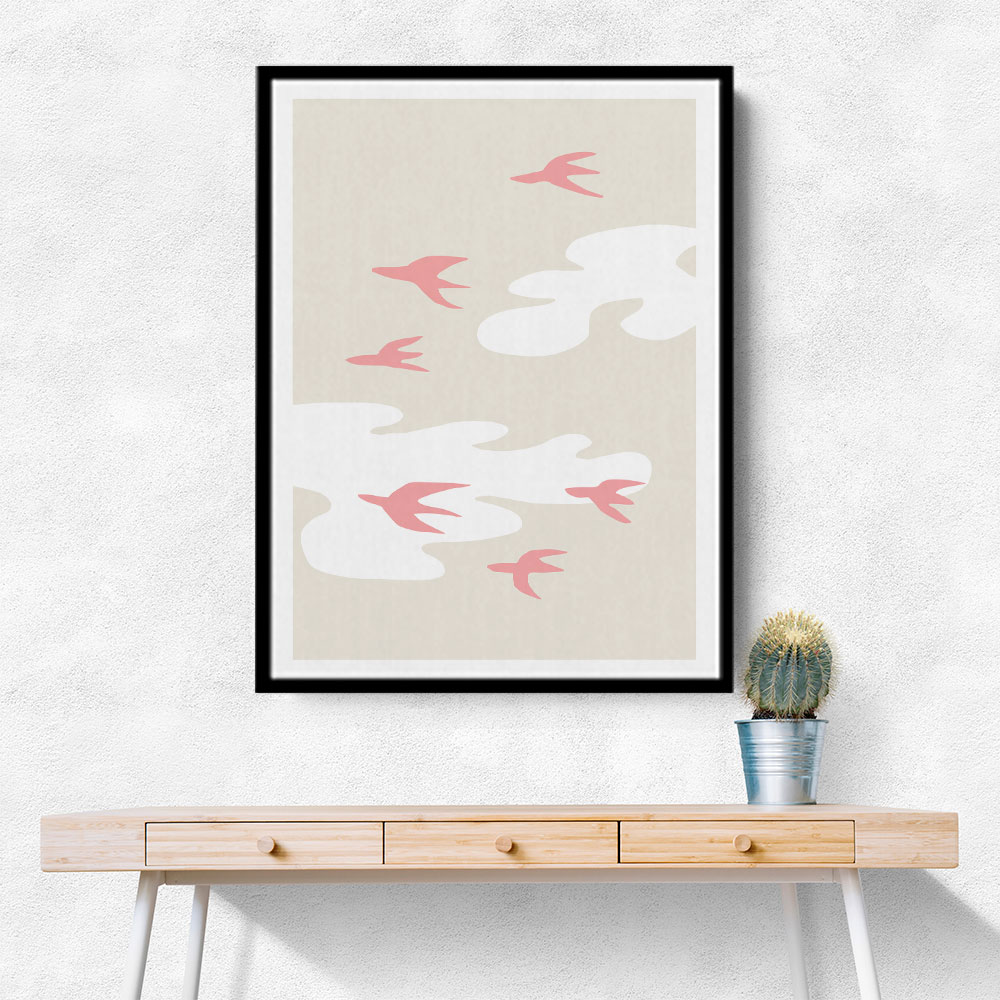 Pink Birds Wall Art