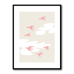 Pink Birds Wall Art