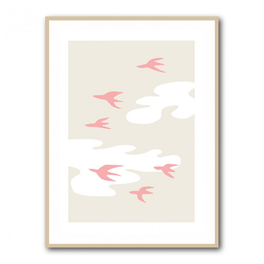 Pink Birds Wall Art