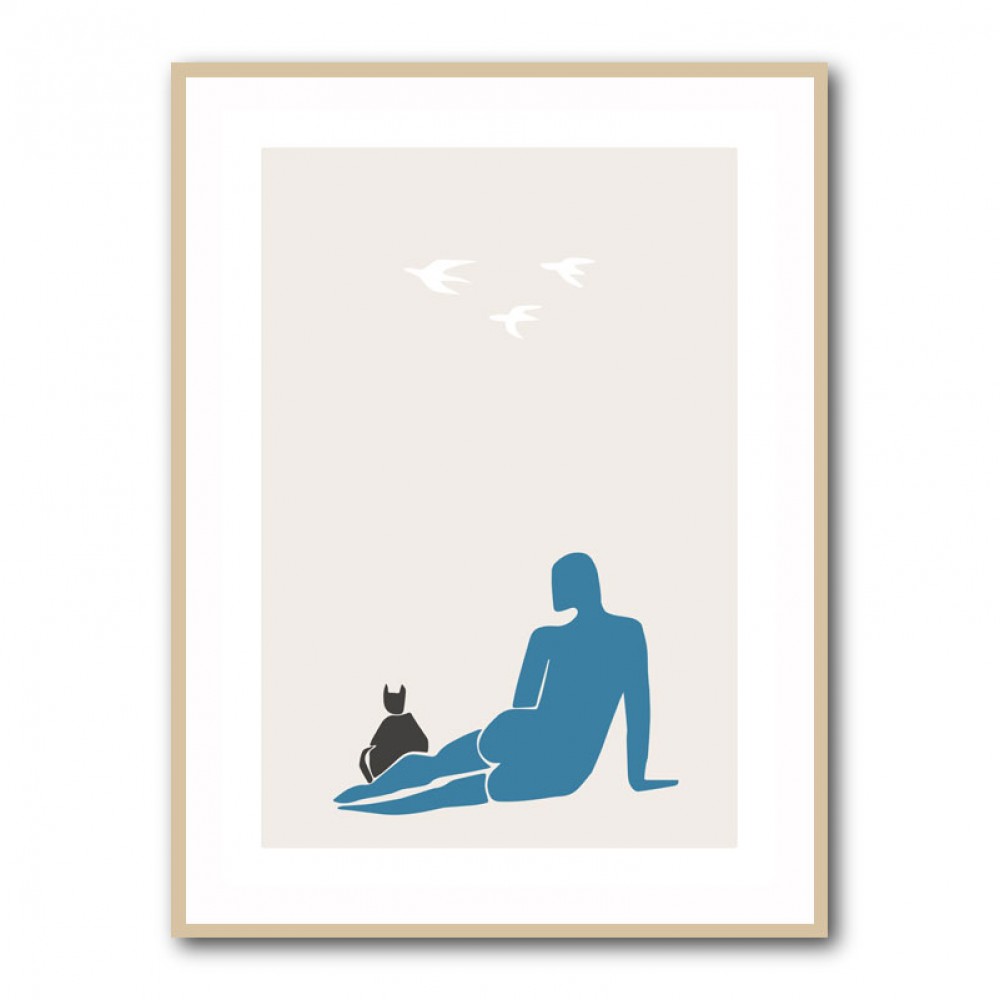 Woman and Cat