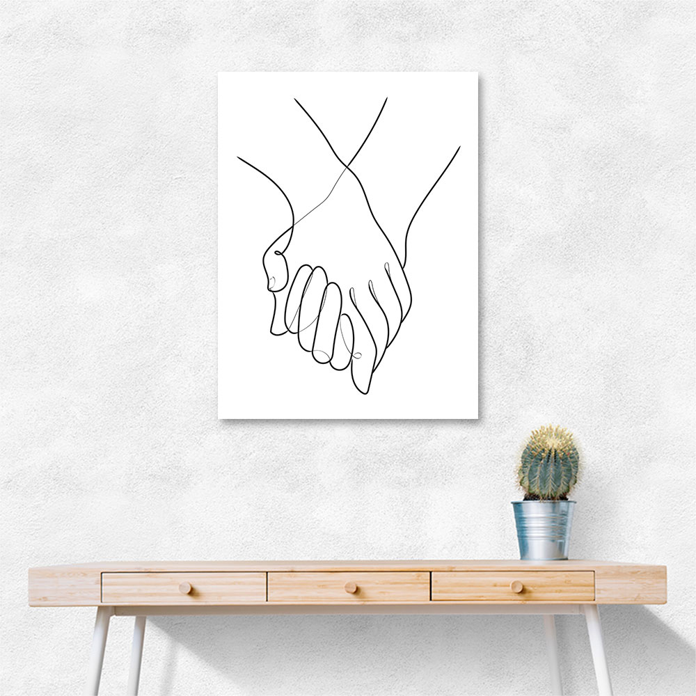 Holding Hands Line Art