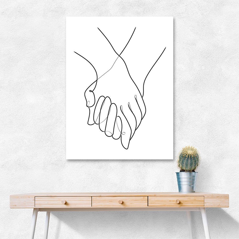 Holding Hands Line Art