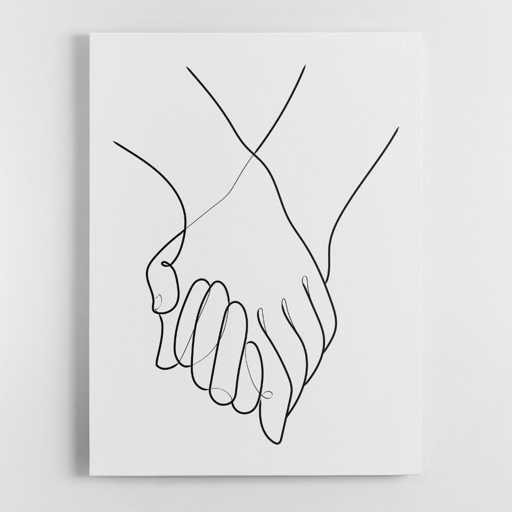 Holding Hands Line Art