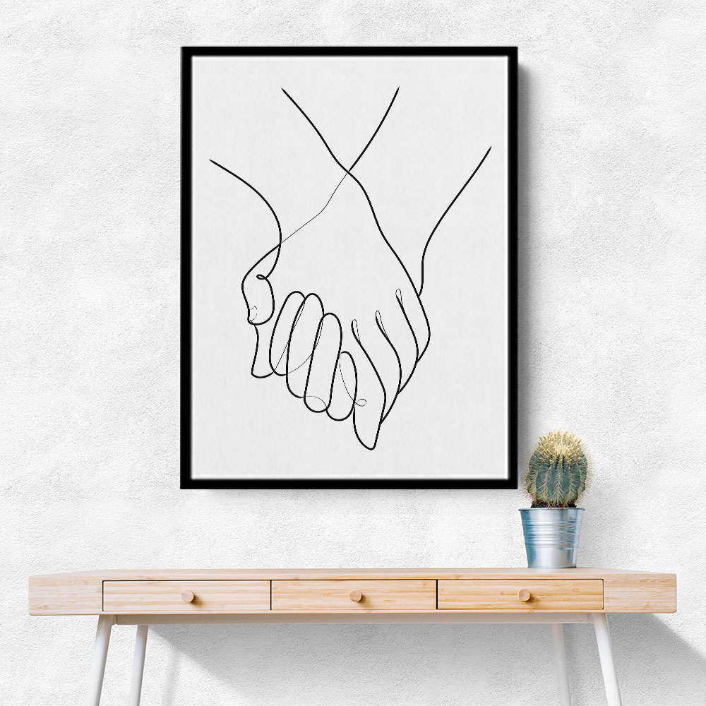 Holding Hands Line Art