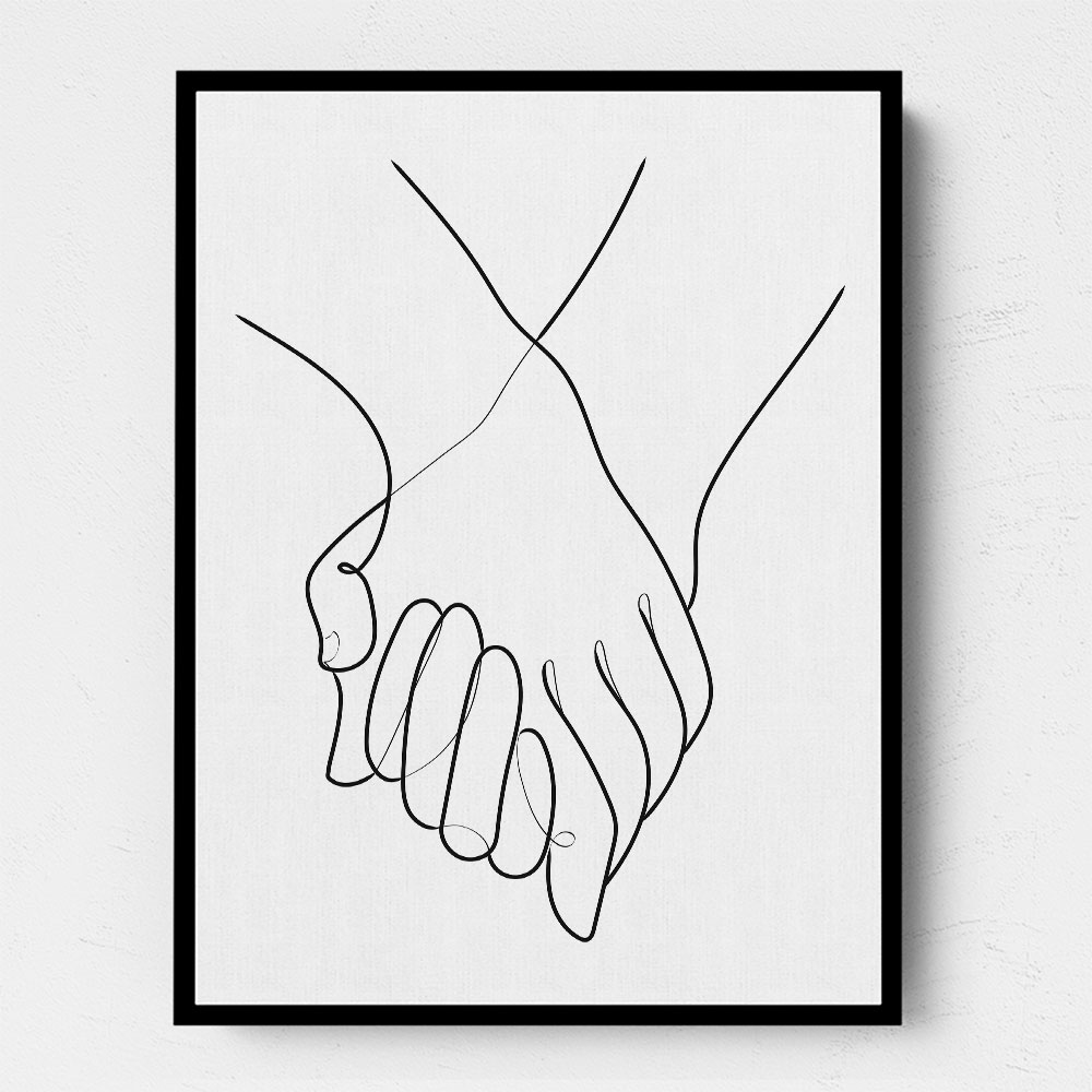Holding Hands Line Art