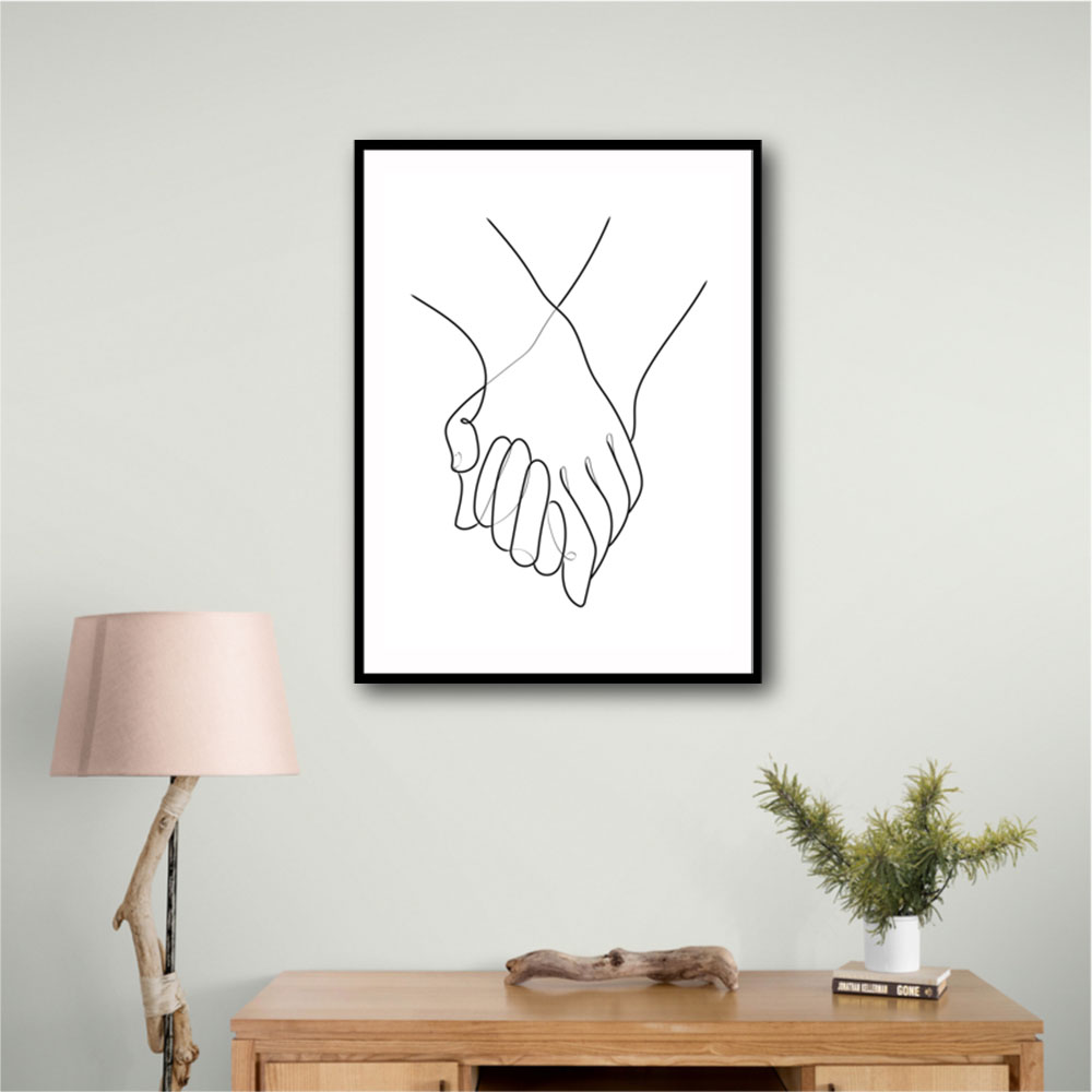 Holding Hands Line Art