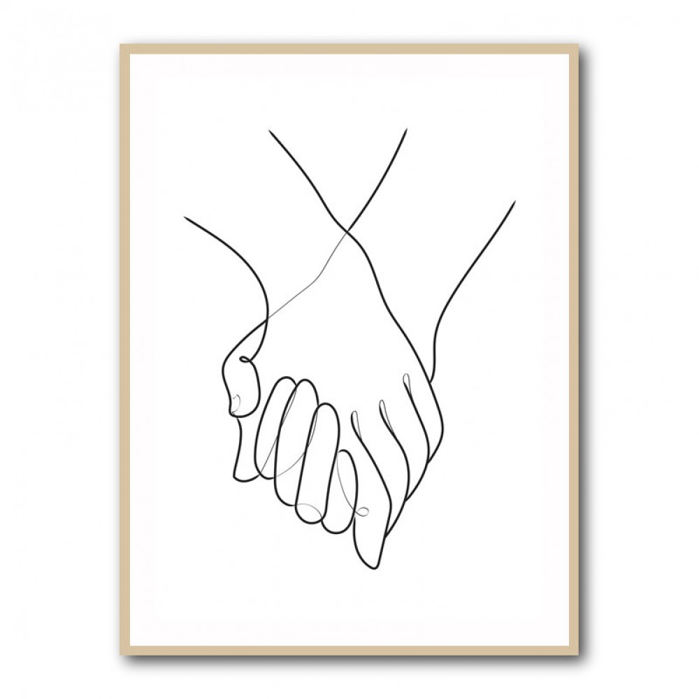 Holding Hands Line Art