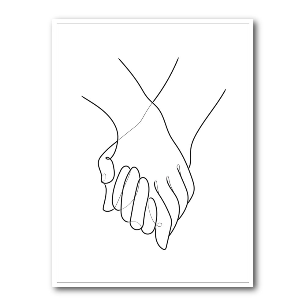 Holding Hands Line Art