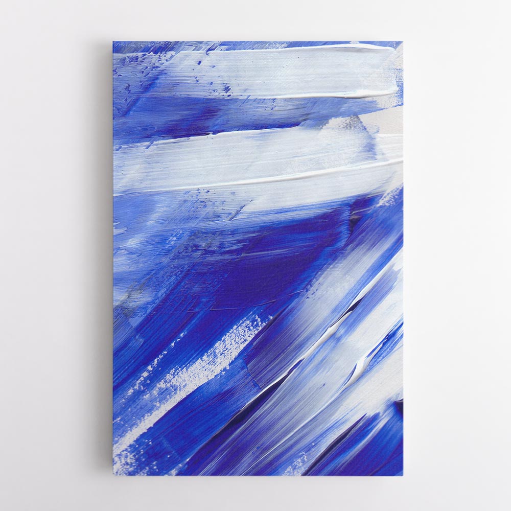 White on Blue Brush Strokes