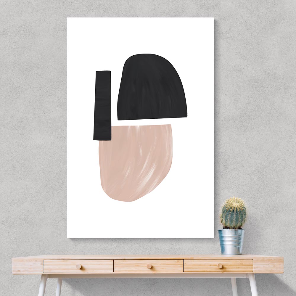 Black and Nude Abstract Shapes