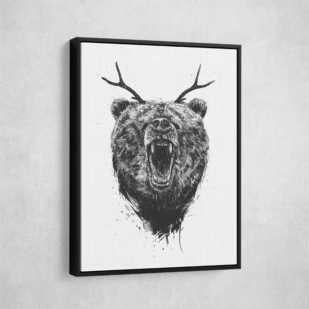 Angry Bear with Antlers