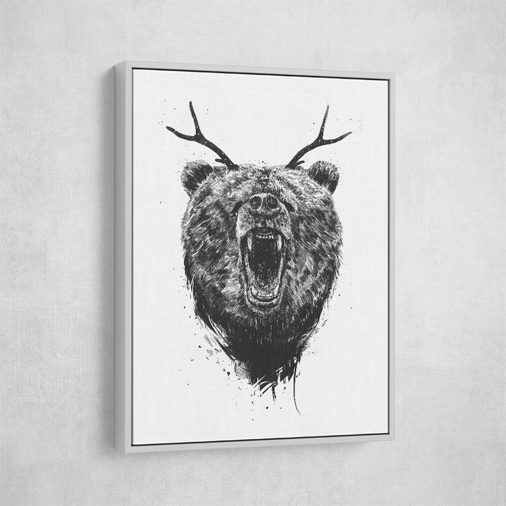 Angry Bear with Antlers