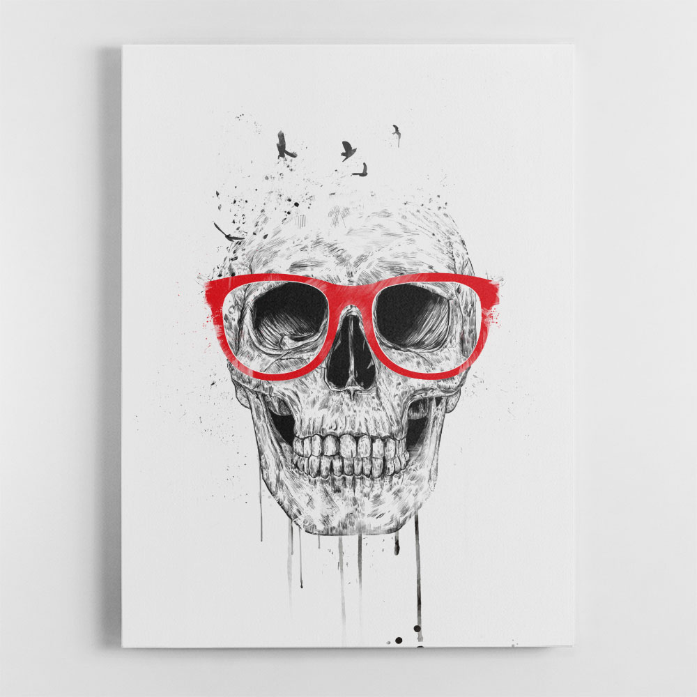 Skull with Red Glasses