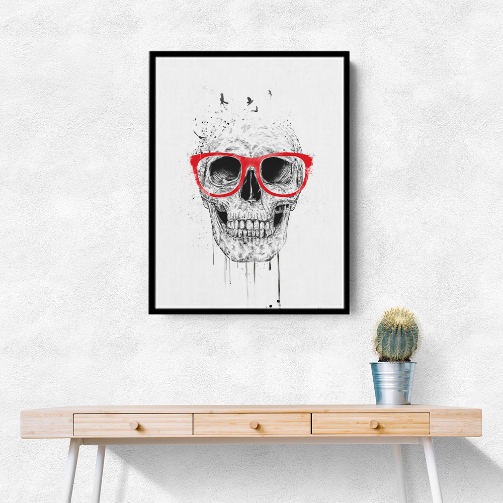 Skull with Red Glasses