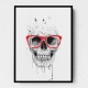 Skull with Red Glasses