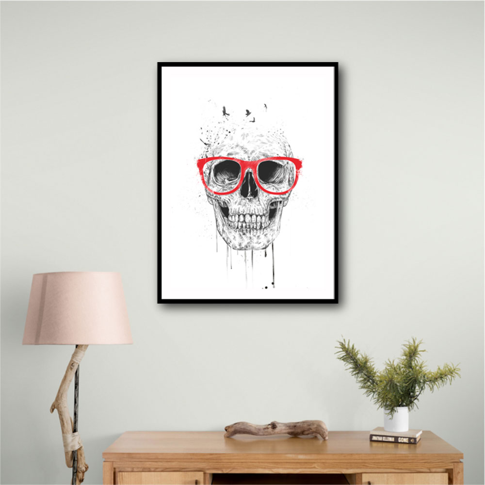 Skull with Red Glasses