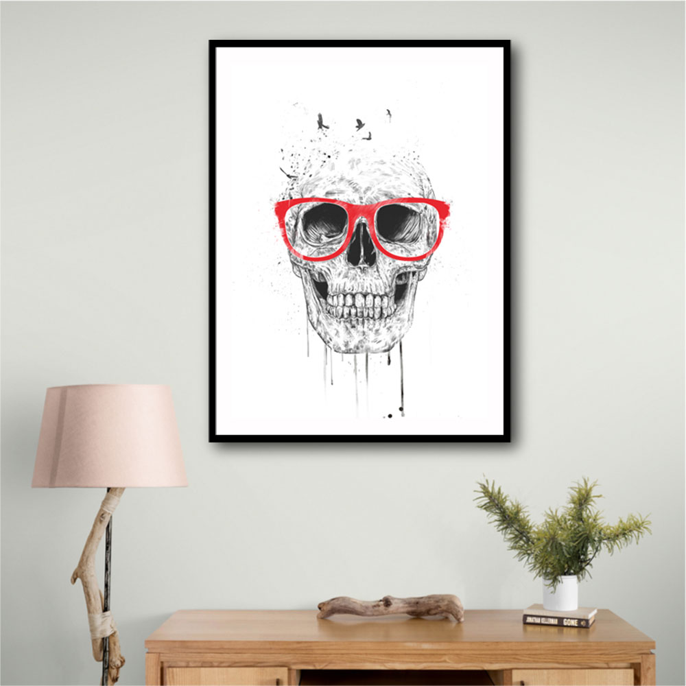 Skull with Red Glasses