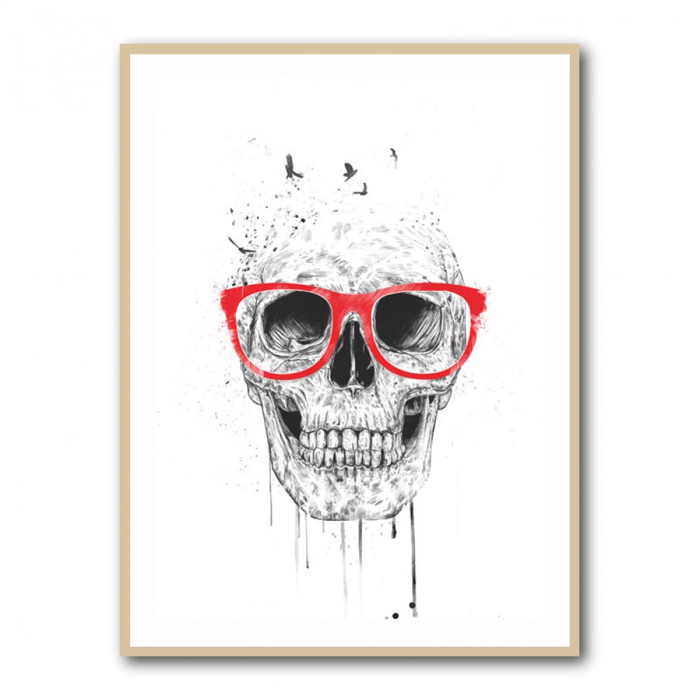 Skull with Red Glasses