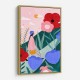 Woman Walking in Flower Garden
