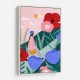 Woman Walking in Flower Garden
