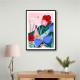 Woman Walking in Flower Garden