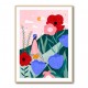 Woman Walking in Flower Garden