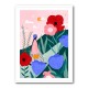 Woman Walking in Flower Garden