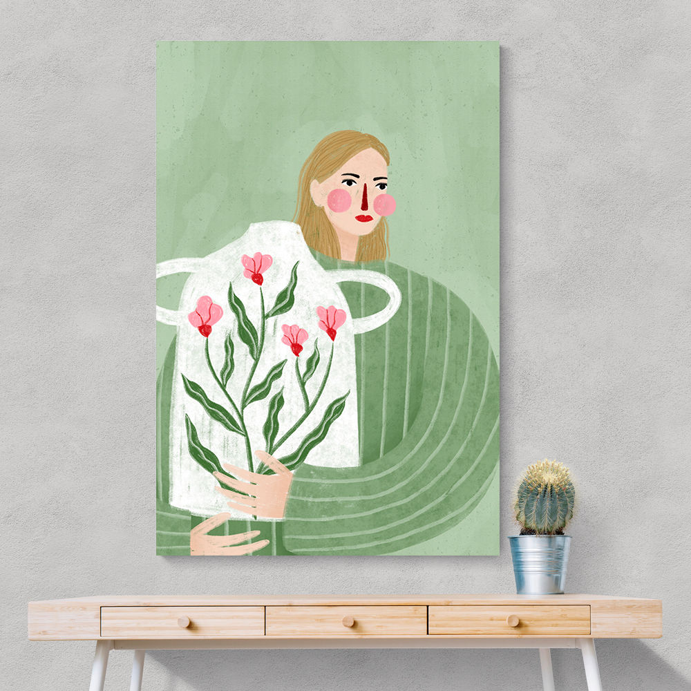 The Woman With Pink Vase