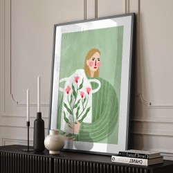 The Woman With Pink Vase