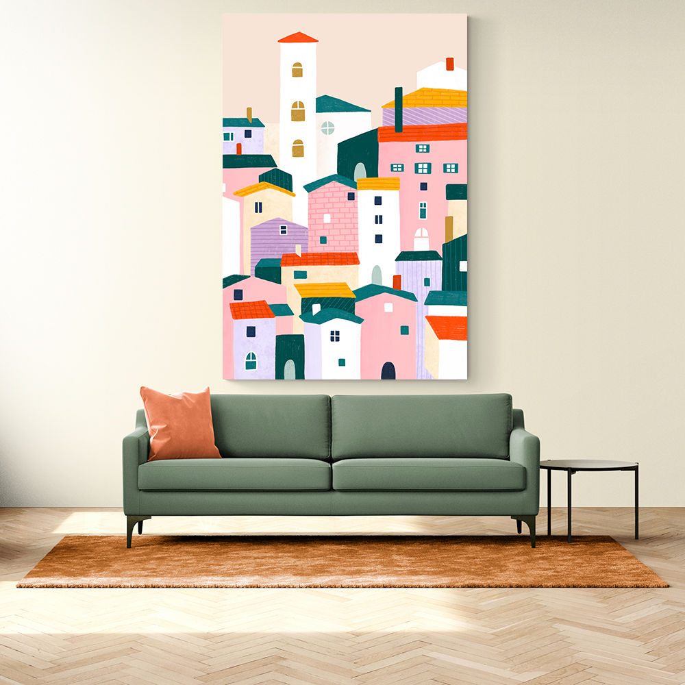 Colorful Village Scene