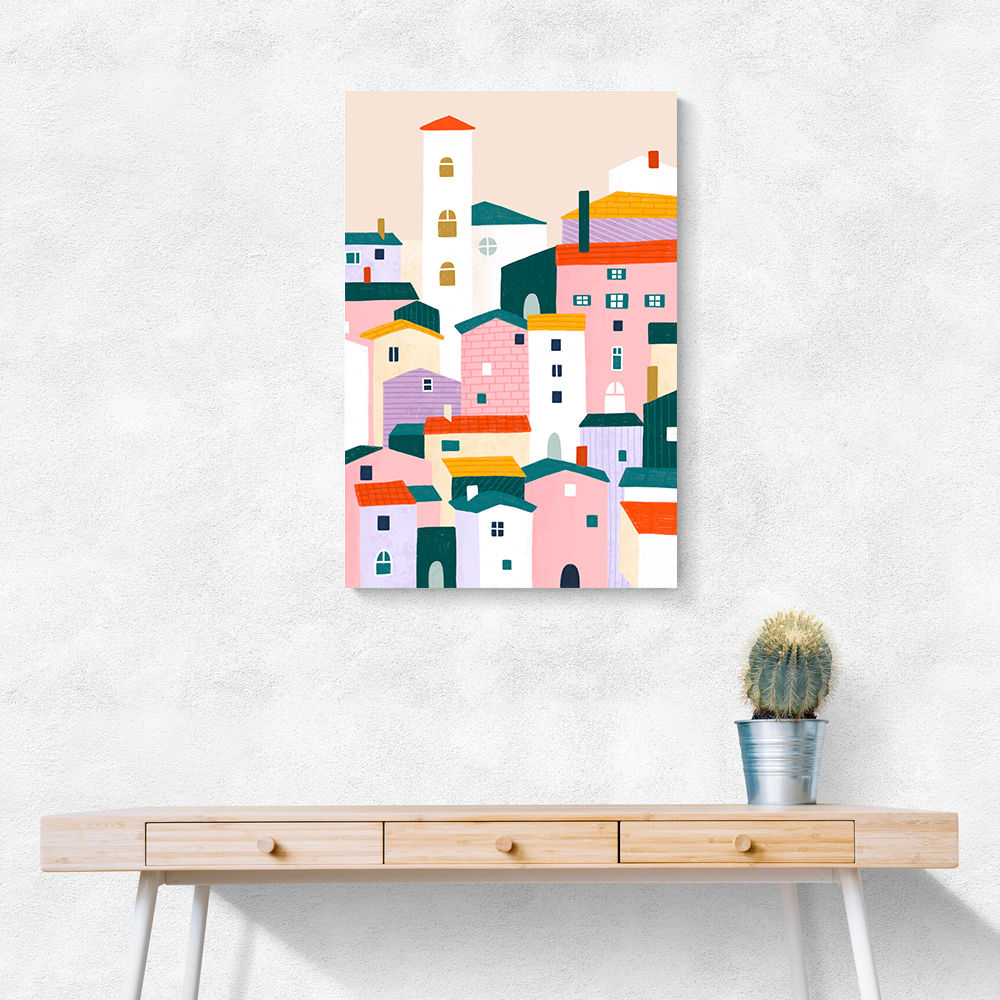 Colorful Village Scene